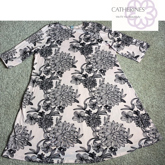 NWOT Catherine’s plus size 3X (26/28W) shift dress polyester/spandex blend - Picture 1 of 9